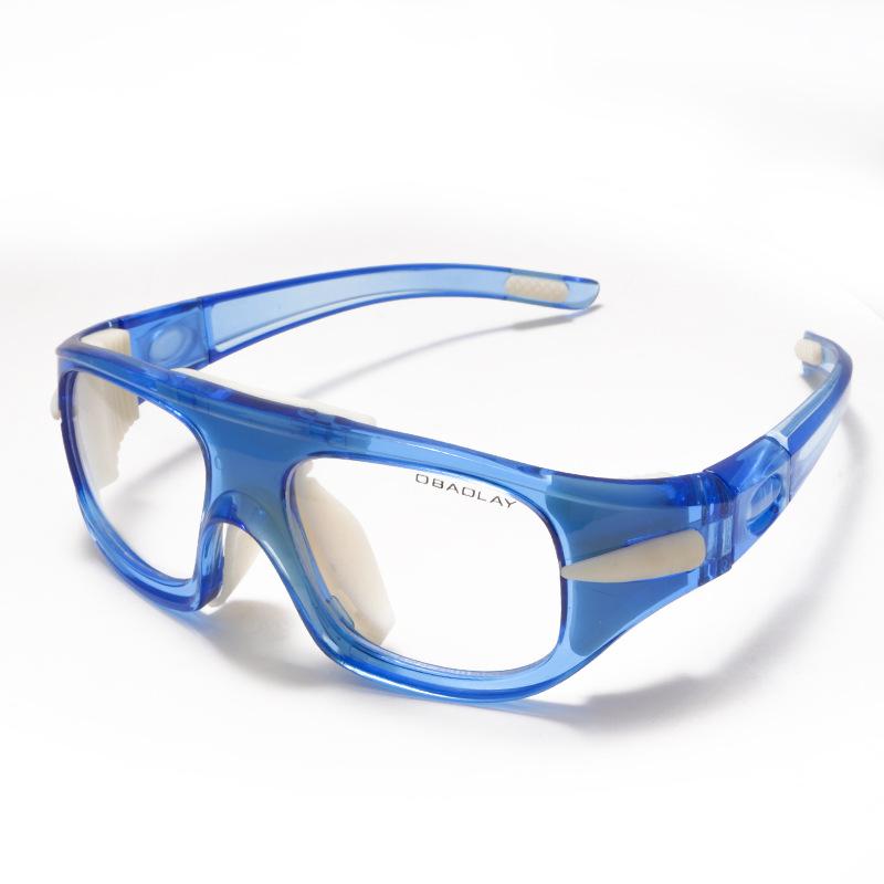

Professional basketball eyeglass frames, comfortable and lightweight material, sporty style, protective eyeglass frames for badminton and football Blue frame with white nos