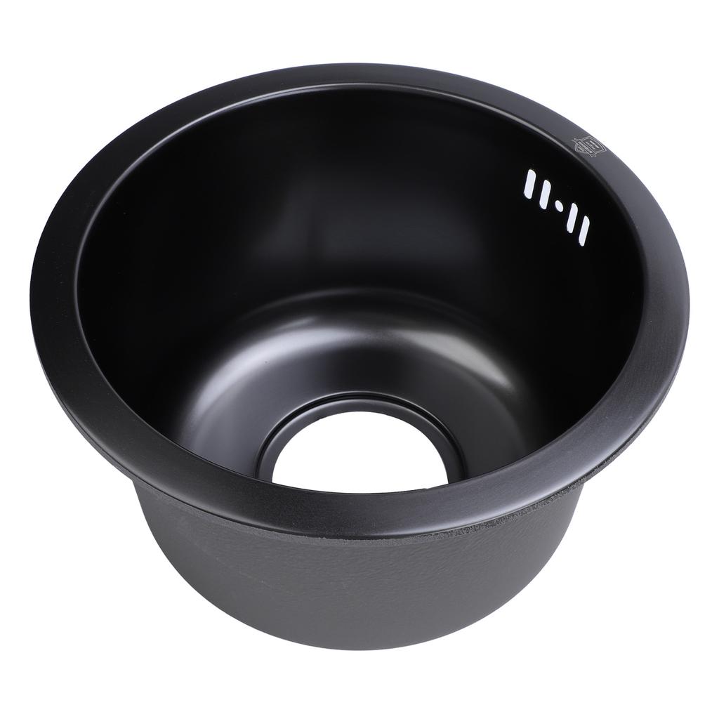 Küchenspüle, Unterbauspüle, 304 Edelstahl, Einzelbecken, Mini-Rundspüle mit Sieb, 28 cm Außenmaß