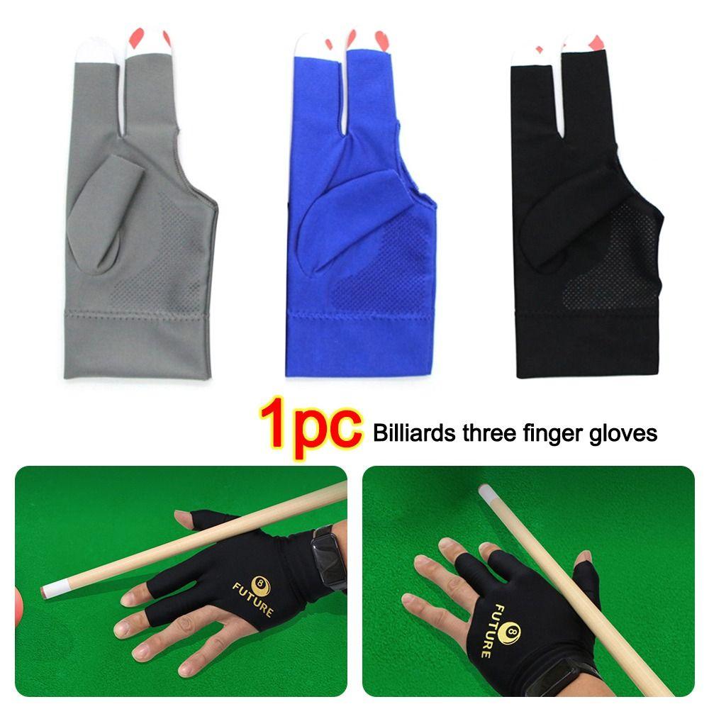 Rutschfester Drei-Finger-Handschuh Elastischer Billard-Trainingshandschuh Billardhandschuh Billardzubehör