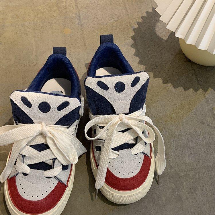 Fall  Student Board Shoes Women's Flat Low-Top Thickened Shoes Tongue Women's Shoes Korean Casual Skateboard Shoes Women's Shoes