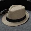 Classic Straw Fedora Hat Wide Brim Panama Hat Summer Party Fedoras Dress Hat for Men Women