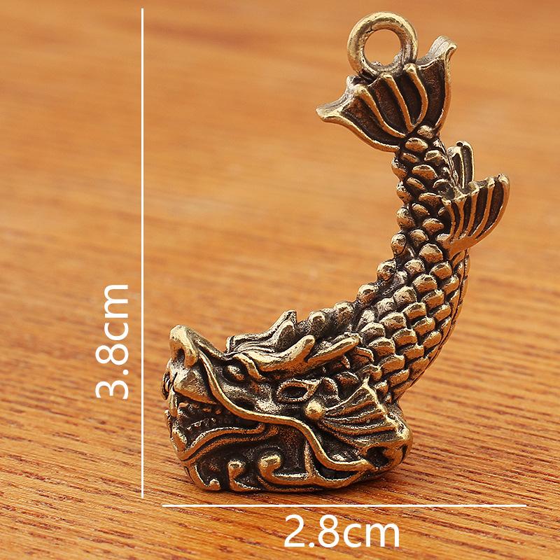 Devět synů draka - Vintage doplňky z masivní mosazi a závěsné ozdoby, Yazi a Taotie stolní dekorace a hračky, mosazné řemeslné výrobky