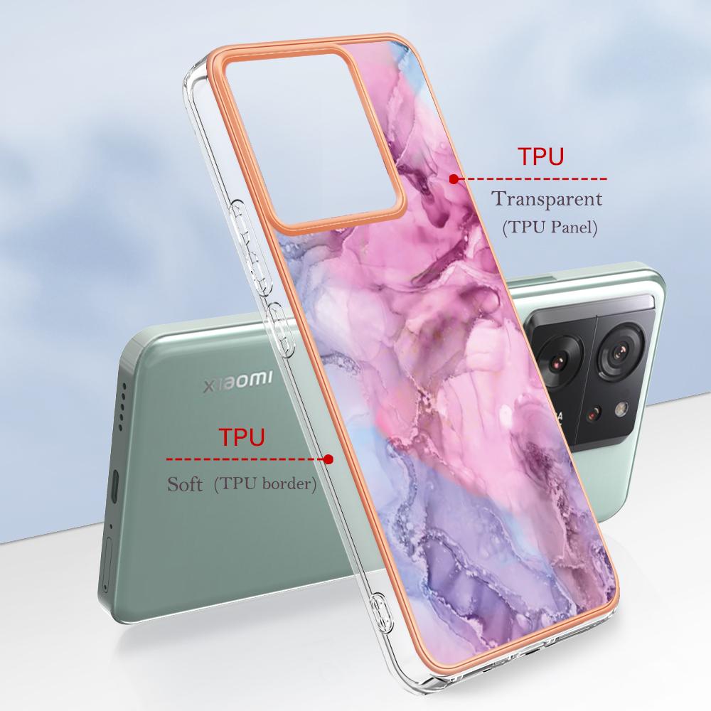 YB IMD Series-16 Style-E For Xiaomi 13T/13T Pro/Redmi K60 Ultra TPU Case 2.0mm IMD Marble Pattern Phone Cover