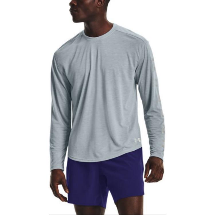 Under Armour Anywhere Training Slim Fit Long Sleeve T-Shirt Men Tops Blue 1379010-465