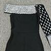 Rochie Bodycon Bandaj Europeană & Americană cu Strass-uri, pe un umăr