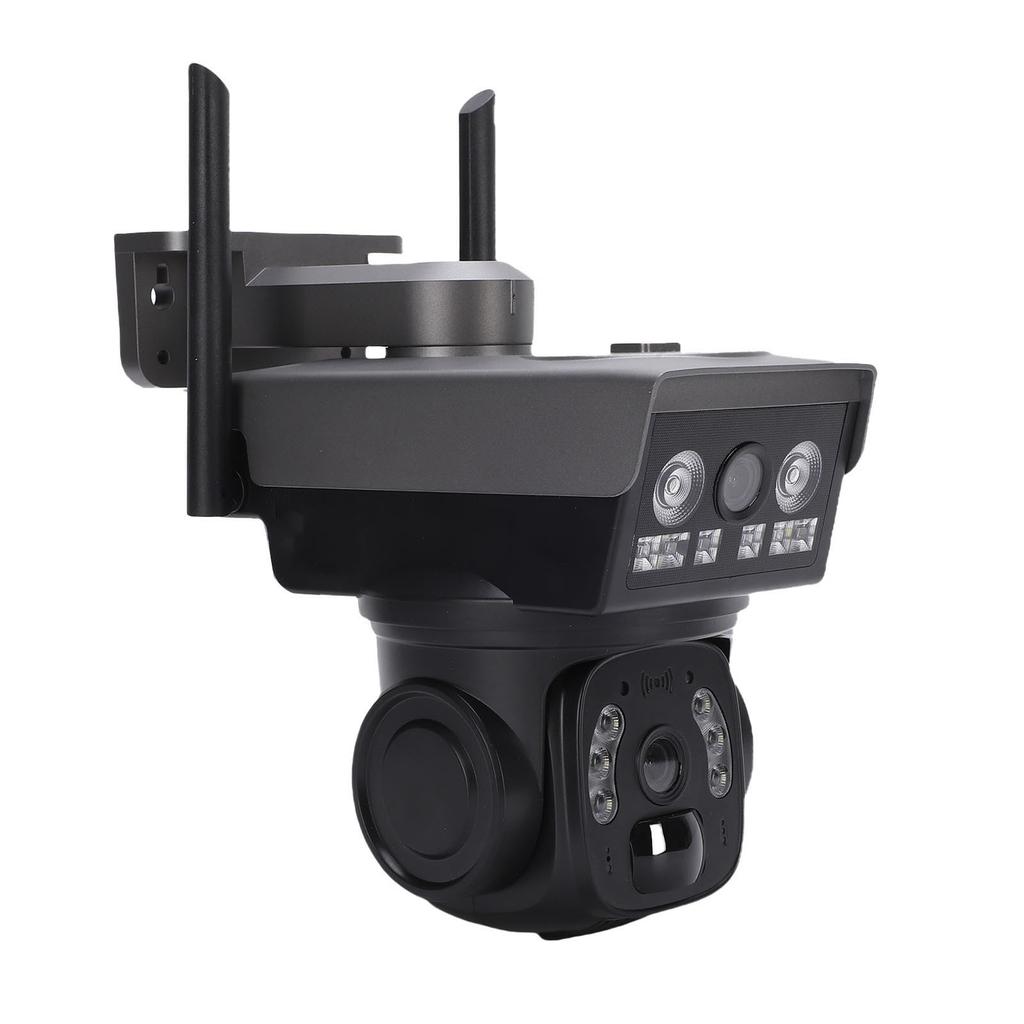 Solar Outdoor Camera Water Proof Motion Detection Low Power Consumption Double Lens 360 Degrees  View 4G Wireless