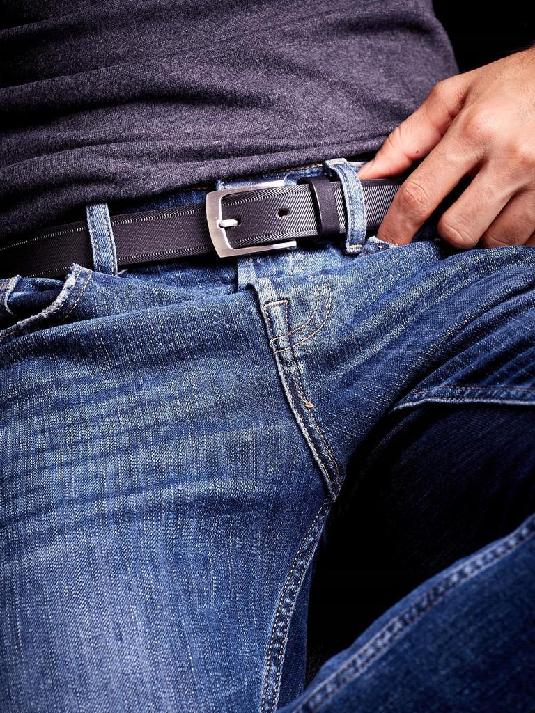 Men's leather belt ROVICKY PRS-01-BGE 99-114