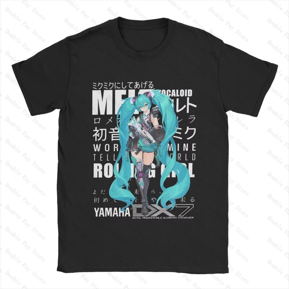 2026 Hatsune Miku Anime T Shirt Unisexs Cotton Tops Tee Aesthetic Oneck Short Sleeve Kids Tshirt Unisexs Shirts Women tshirts