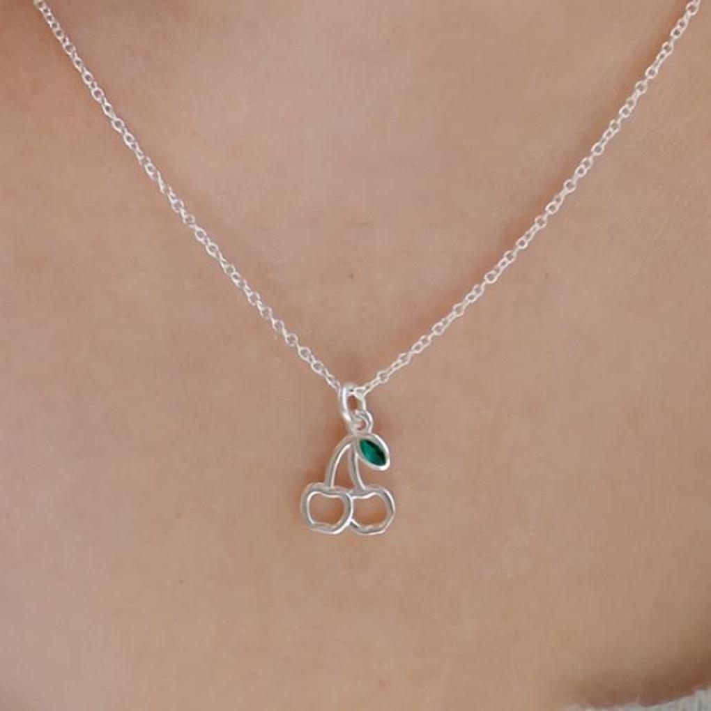 Women's Daily Accessory Sari Cherry Pendant Necklace