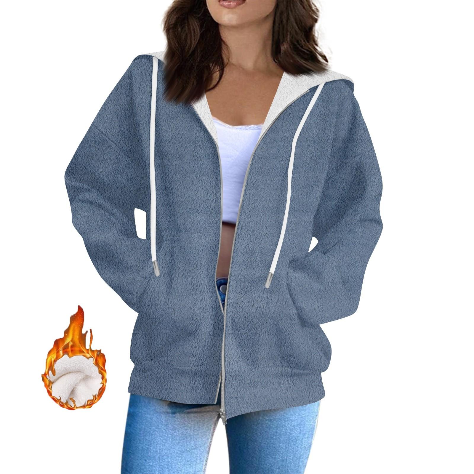 

Женская толстовка, спортивная фланелевая толстовка с длинным рукавом, повседневная толстовка с капюшоном S