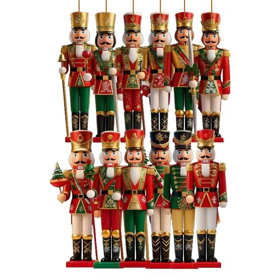 Yousheng Christmas Nutcracker Ornaments Small Wooden Soldier Nutcracker Hanging Decoration for Christmas Tree Holiday Party Decor