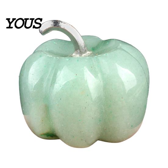 Transparent Crystal Pumpkin Charms Natural Carved Charm, Mini Gemstone Pendant Desktop Autumn Table Centerpieces for Jewelry DIY Making, Halloween