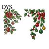 Electrostatic Window Film 2Pcs Christmas Static Clings, Corner Wreath No?Glue Glass Decals with Holly Reusable Sticker Xmas Balls Bow Poinsettia,