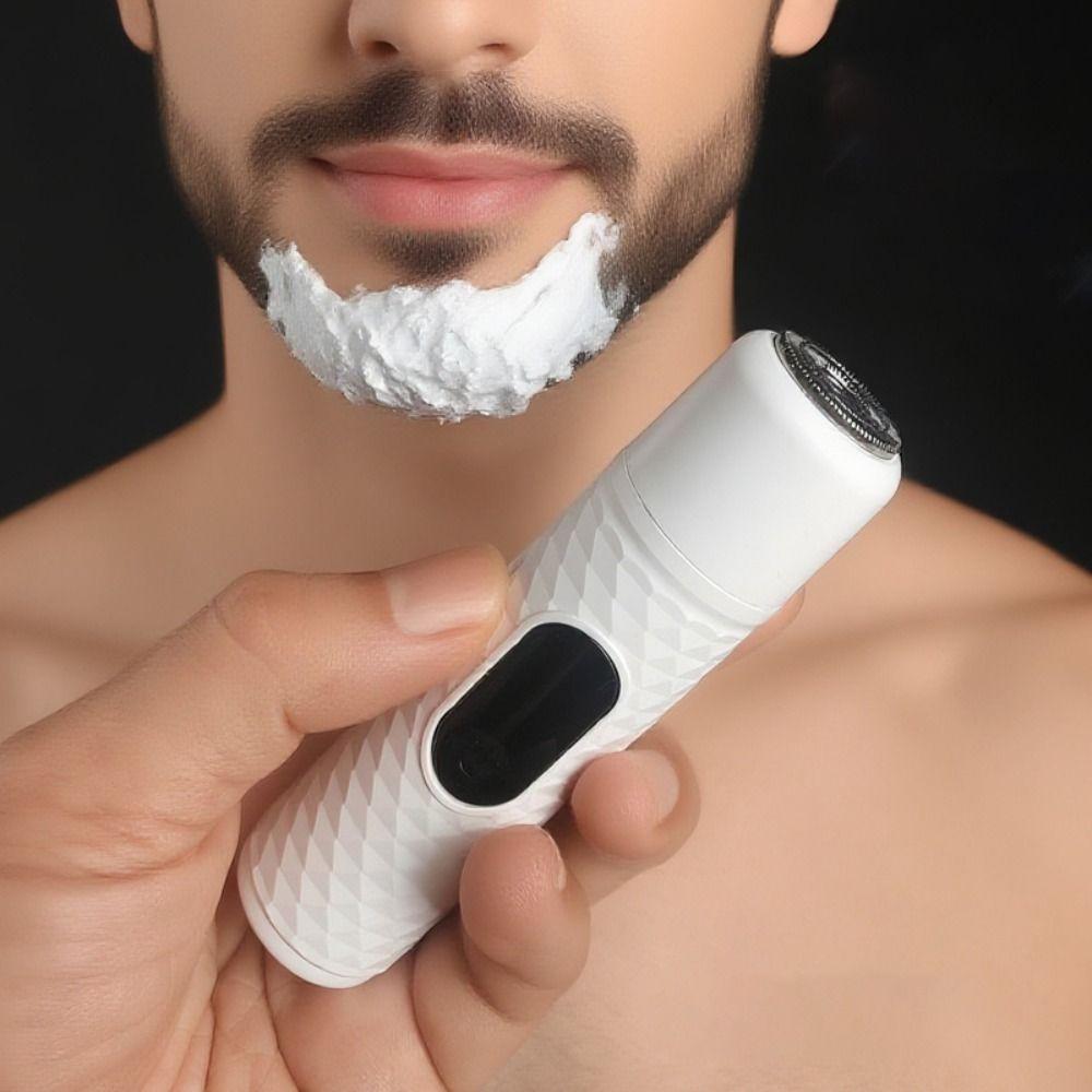 2 In 1 Men's Electric Razor Digital Display Electric Shaver Mini Nostril Cleaning Trimmer  Bathroom