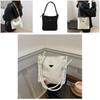 Stylish Large Capacity Solid Color Casual Nylon Shoulder Bag For Everyday Use