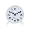 Simple modern alarm clock, creative pastoral large character silent round square bedside clock, student and children's alarm clock, metal table
