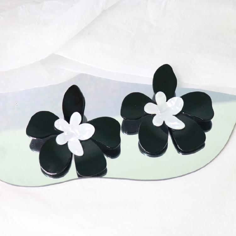 Acrylic Big Flower Earrings Floral Stud Earrings Statement Beach Jewelry