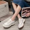 Canva Women's Spring 2025 New Style Korean Thick Bottom Breathable Ladies Casual Shoes Student Versatile Non-slip Platform Shoes