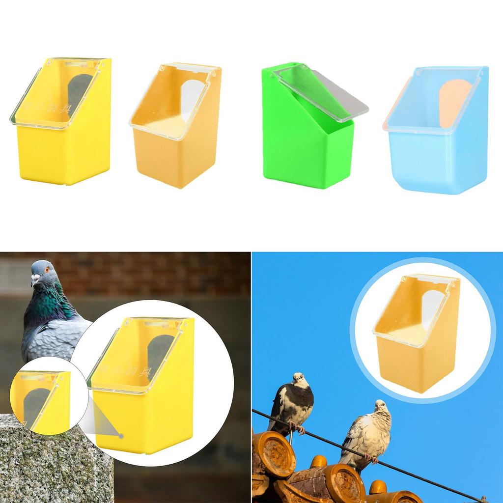 Transparent Bird Feeder Cage Mount Water Food Holder for Pigeon Parakeet Parrot Small Birds Supplies