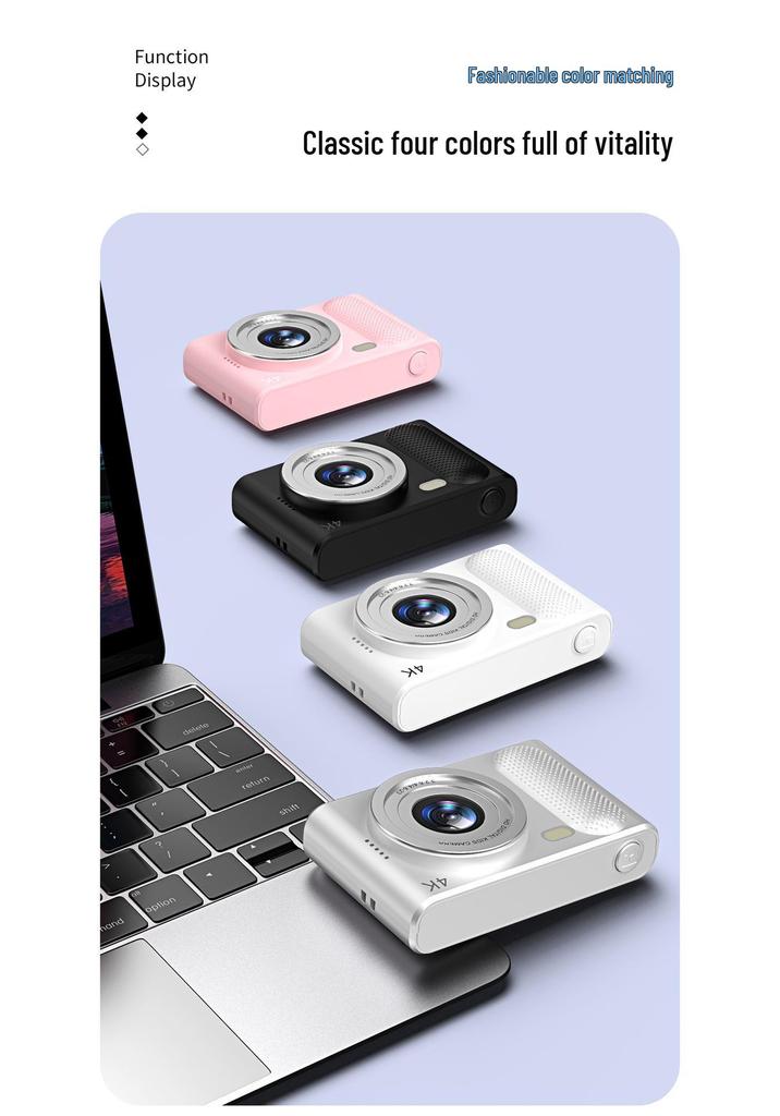 Appareil photo numérique portable rétro double CCD 100 MP pour étudiants