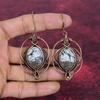 Pinolith Jasper Earrings Natural Gemstone Jewelry Copper Wire Wrapped Earrings