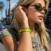 Glitter Metal Studded Bangle Adjustable Statement Bracelet Vintage Wide Bangle  Women