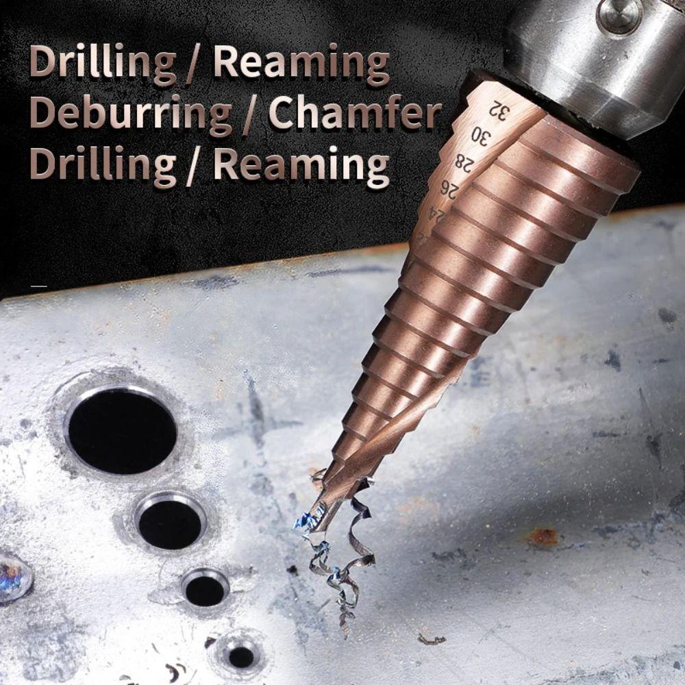 

Multiple Hole Step Drill Bit Hex Shank Stepped Drill Bits Drill Perforator Stainless Steel Metal 4-12mm