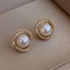 Creative Design Spiral Pearl Earrings Retro French Cold Nuptial Wedding Occasion Event Gathering Ear Studs Present GiftRetro Ear Studs