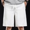 High-end white shorts men's summer thin loose straight drawstring drape comfortable versatile casual five-point pants men
