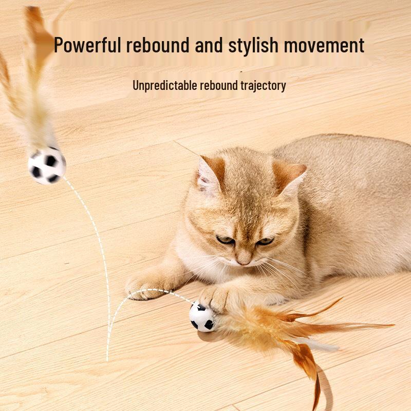 Elastic Feather Cat Toy: Self-Play Interactive Boredom Relief Shuttlecock Ball