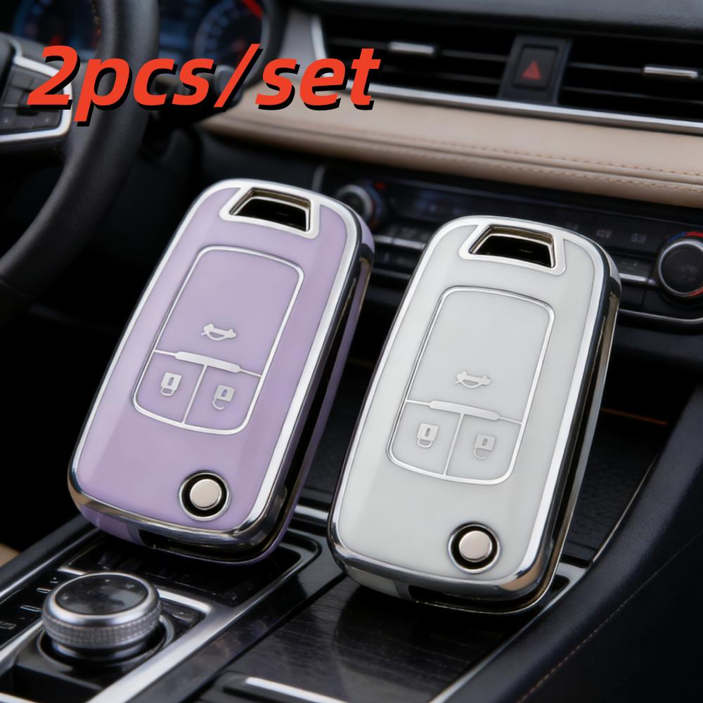 

2Pcs Car Key Case Covers For Opel Astra Corsa Mokka Buick Chevrolet Cruze Aveo Malibu Trax Sail