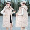 Polyester Cotton Vest Women's New Coat Medium and Long Large Size Hooded Vest Loose Vest Tide