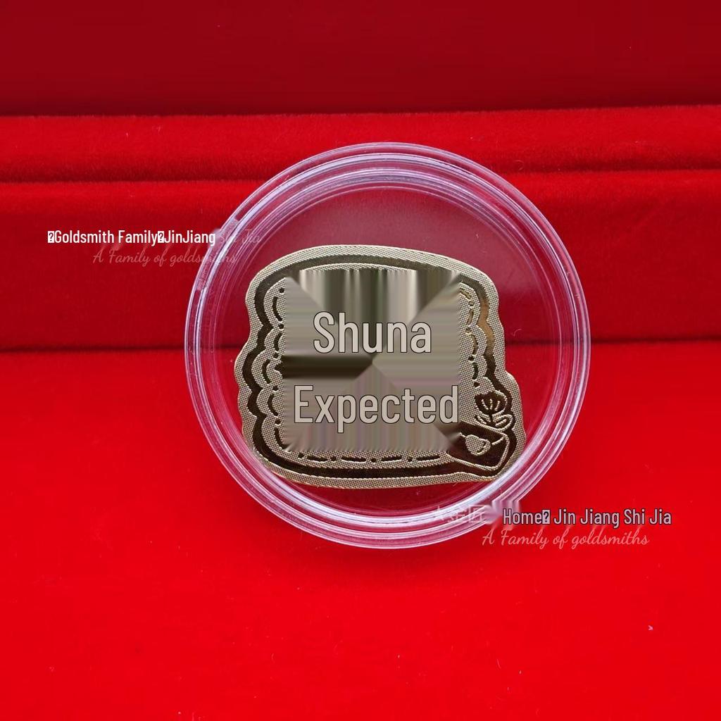 Shuibei 999 Fine Gold Phone Sticker 2mg: God of Wealth, Persimmon, Lucky Cat Amulet Souvenir Gift.