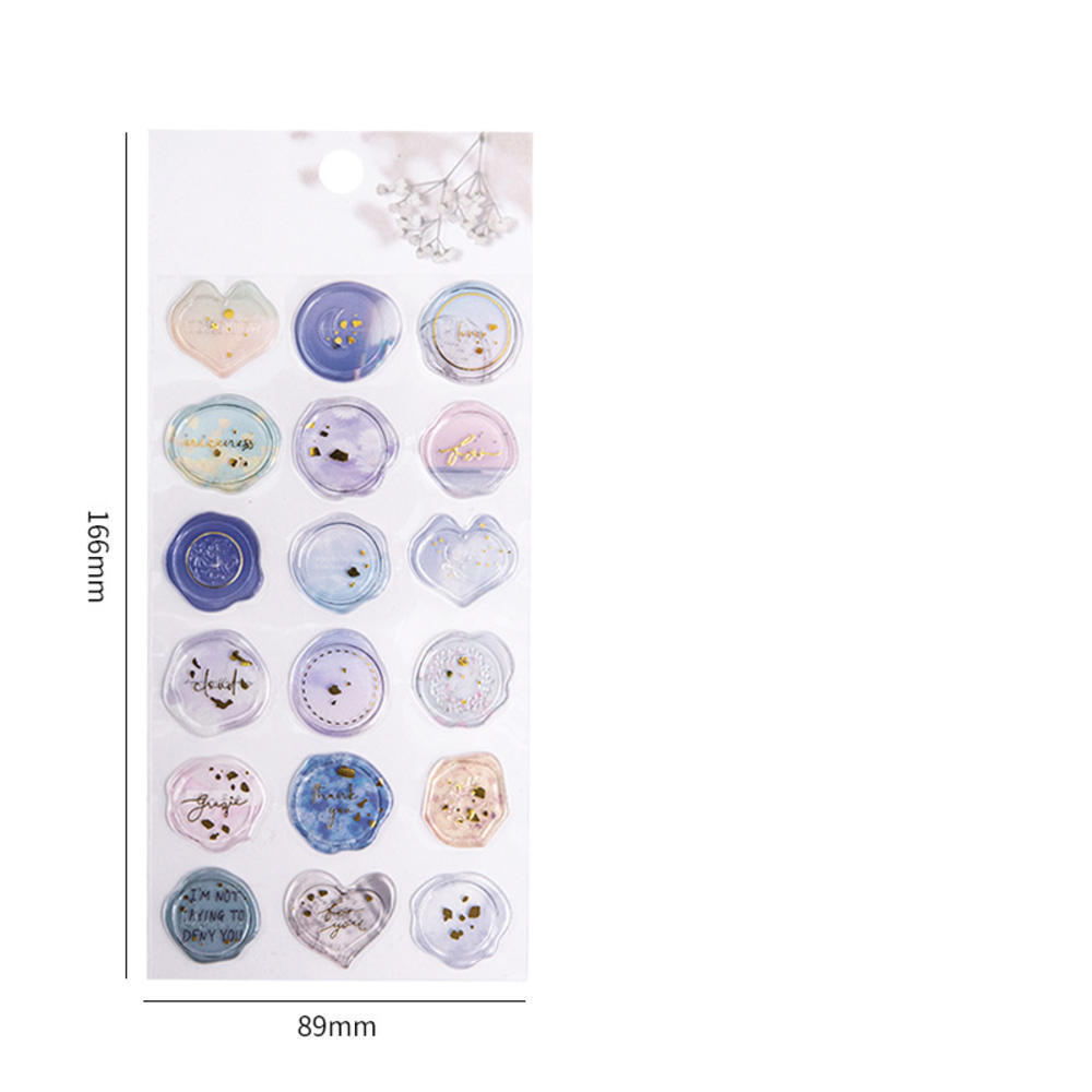 18pcs Vintage Wax Seal Stamp Stickers DIY Scrapbooking Journal Planner Decorations Envelope Plastic Sealing Wax Labels