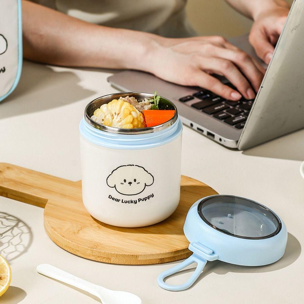 530ml Thermal Breakfast Cup Stainless Steel Vacuum Soup Cup Sealed Lunch Box  Student Life