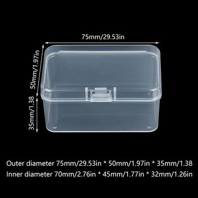 Cutie Mini din Plastic Rectangulară Transparentă Cutie de Ambalare Rezistentă la Praf Durabilă pentru Bijuterii Card ID Piese Cutie de Depozitare