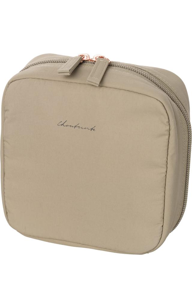 Choutrente Cosmetic Makeup Accessory Pouch for Stands Up Pouch, Pouch, Women, (Grey Beige)