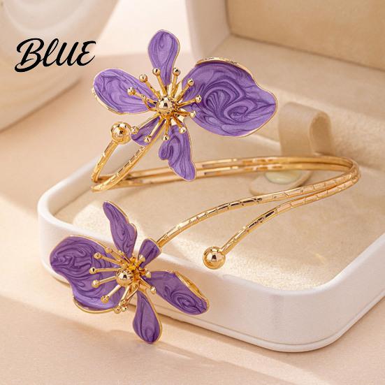 Feminine Armlet Bracelet Flower Arm Cuff Women Upper Adjustable Open