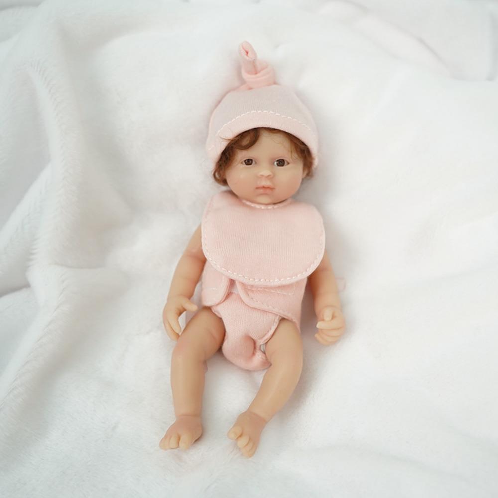 6-Inch Palm Solid Silicone Rebirth Baby Simulation Doll Maddie Dressup Birth Children's Toy Gift
