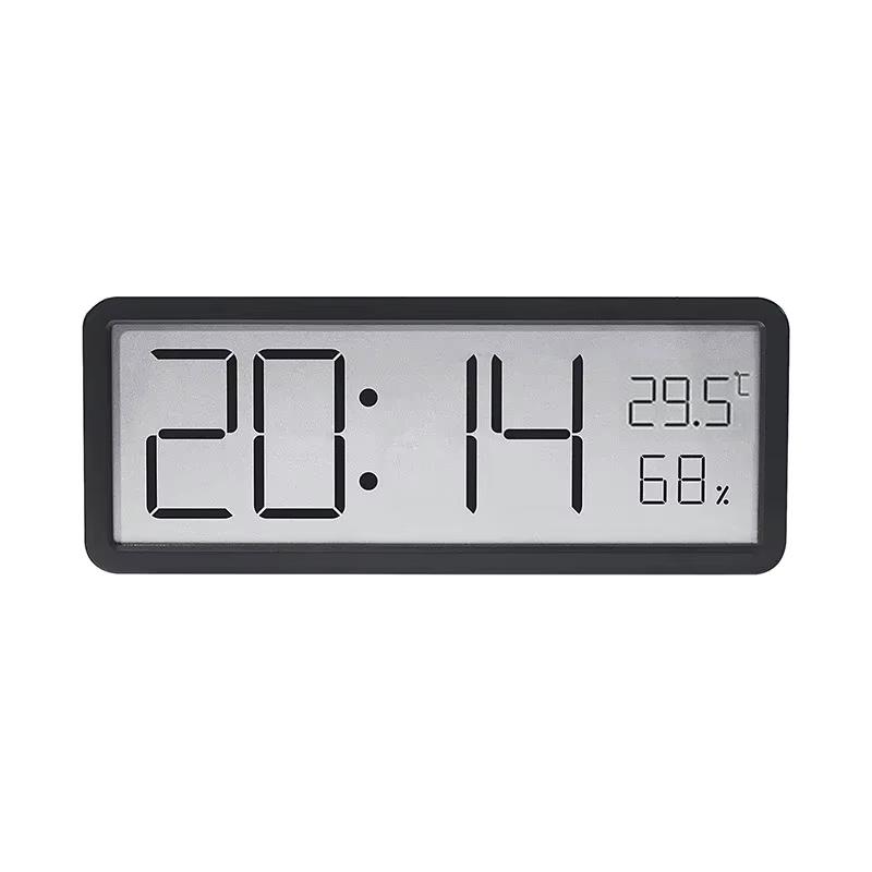 LCD Screen Digital Wall Clock Time Temperature Humidity Time Display Electronic Clock Desktop Digital Clock Battery Powered чёрный