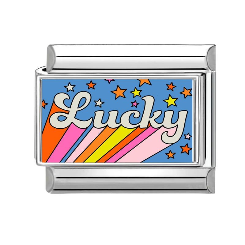 New Lucky Bow Cherry Heart Flowers Eyes Rainbow Strawberry Italian Charm Links Fit 9MM Stainless Steel Bracelet DIY Making Gift
