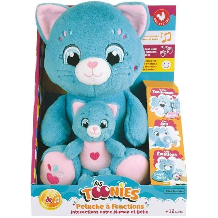Soft plush - JEMINI - TOONIES - Mommy Cat interactive and her baby - +/- 26 cm - 6 functions