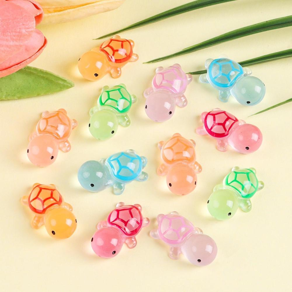 10/20/30pcs Sea Turtle Figurines, Glow In The Dark Turtle Figure for Craft Garden Decor Home and Party Decorations
