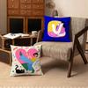 Couple Heart Flat Cushion Cover Soft Short Plush Cushion Cover 50x50 45x45 Zipper Pillowcase Home Decor