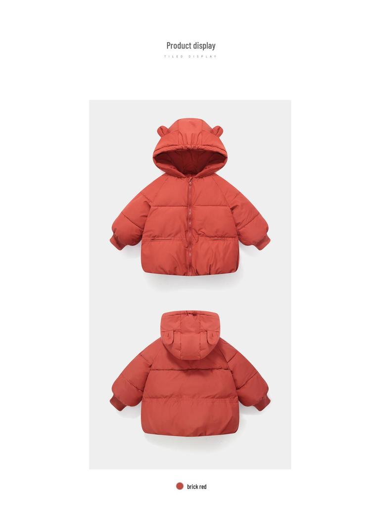 Herbst-Winter Kinder Gepolsterte Baumwolljacke - Kapuzenmantel, Dick, Warm für Jungen & Mädchen