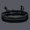 Luxury Punk CZ Bar Braided Man Bracelets For Women Handmade Jewelry Gift