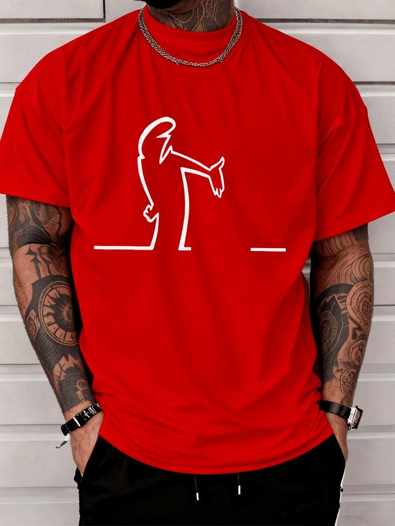 Herren T-Shirt mit 3D-Muster Kurzarm-T-Shirt 3D-bedrucktes Rundhals-Shirt Retro Retro Lässig Streetwear