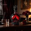 Verdickte Whiskeyflasche 1200ML Halloween Fledermaus Schloss Flasche, 320ML Vintage Gotischer Glas Wein Likör Halter Becher, Dekorative Karaffe Flachmann für