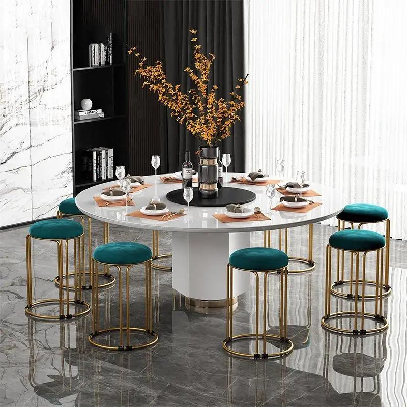 Rebar Round Stool Staable Soft Fabric Living Room Dining Table Bar Chair  Portable Lightweight Stool, Bedroom Dresser