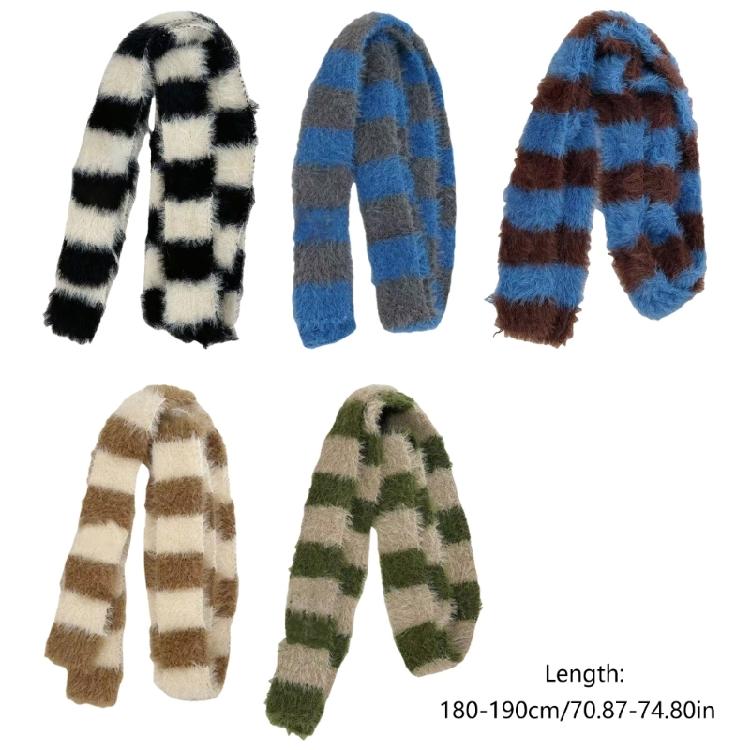 2000s Thin Scarf Harajuku Long Striped Scarf All Matching Neck Wrap Photo Neckwear